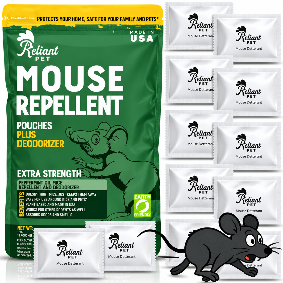 Plant-Based Peppermint & Cinnamon Rodent Repellent · Indoor & Outdoor