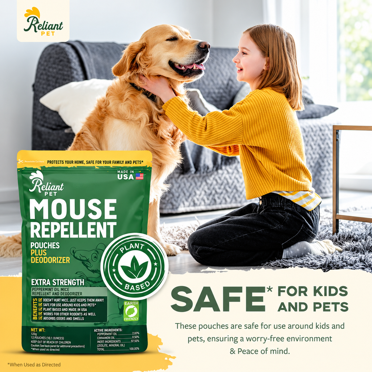 Plant-Based Peppermint & Cinnamon Rodent Repellent · Indoor & Outdoor