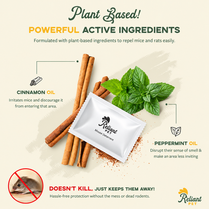 Plant-Based Peppermint & Cinnamon Rodent Repellent · Indoor & Outdoor