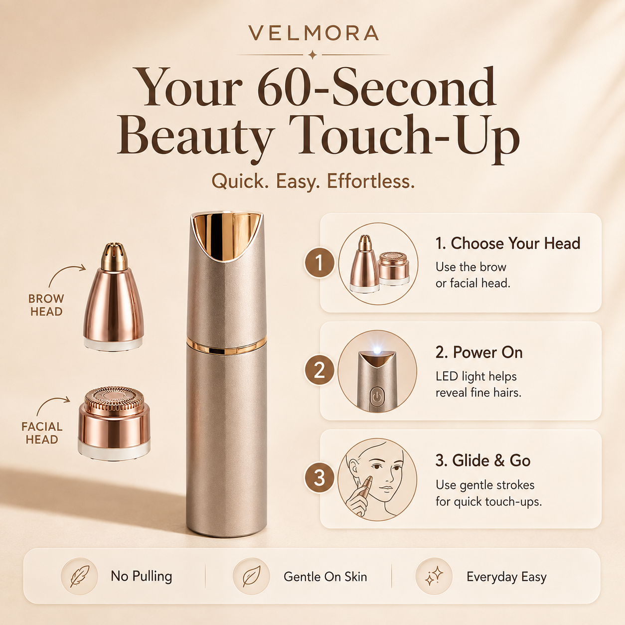 VELMORA™ 2-in-1 Face & Brow Trimmer