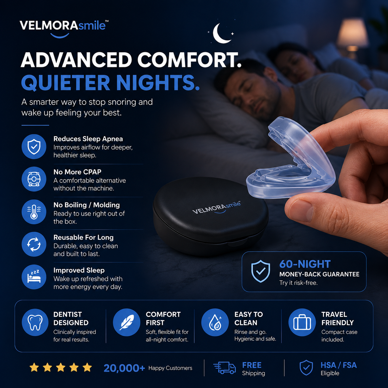 VELMORAsmile™ Anti-Snoring Mouthpiece