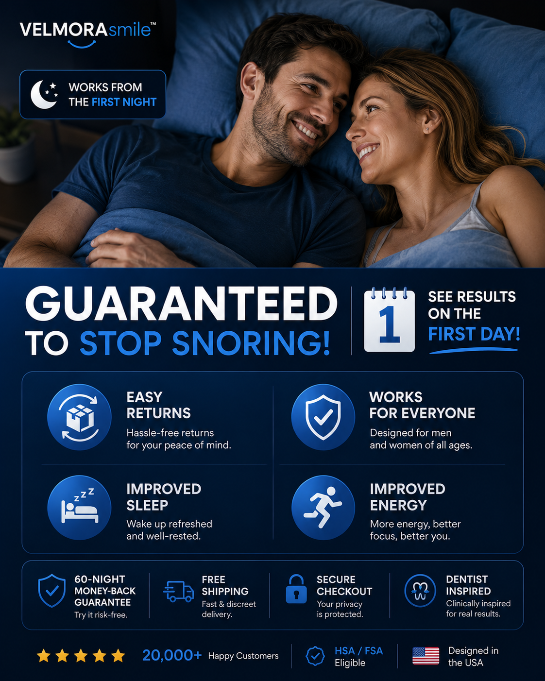 VELMORAsmile™ Anti-Snoring Mouthpiece