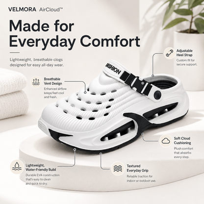 VELMORA AirCloud™ Comfort Clogs