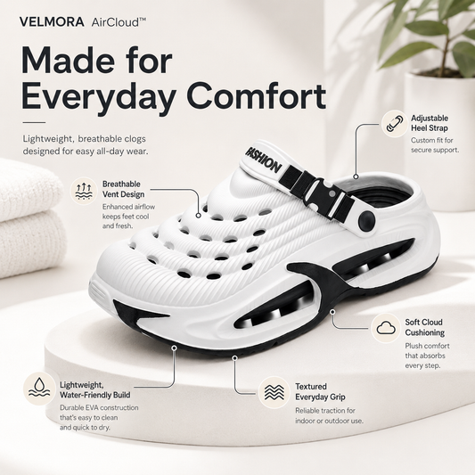 VELMORA AirCloud™ Comfort Clogs