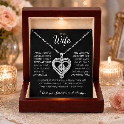 To My Wife — Forever & Always Heart Necklace