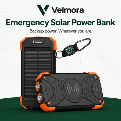VELMORA™ Emergency Solar Power Bank