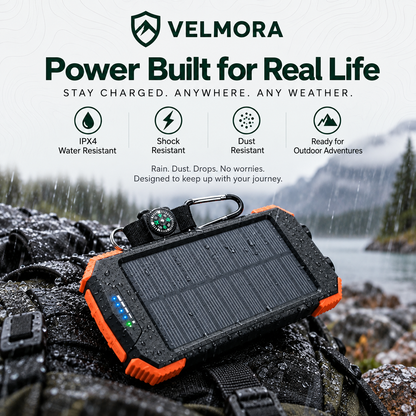 VELMORA™ Emergency Solar Power Bank