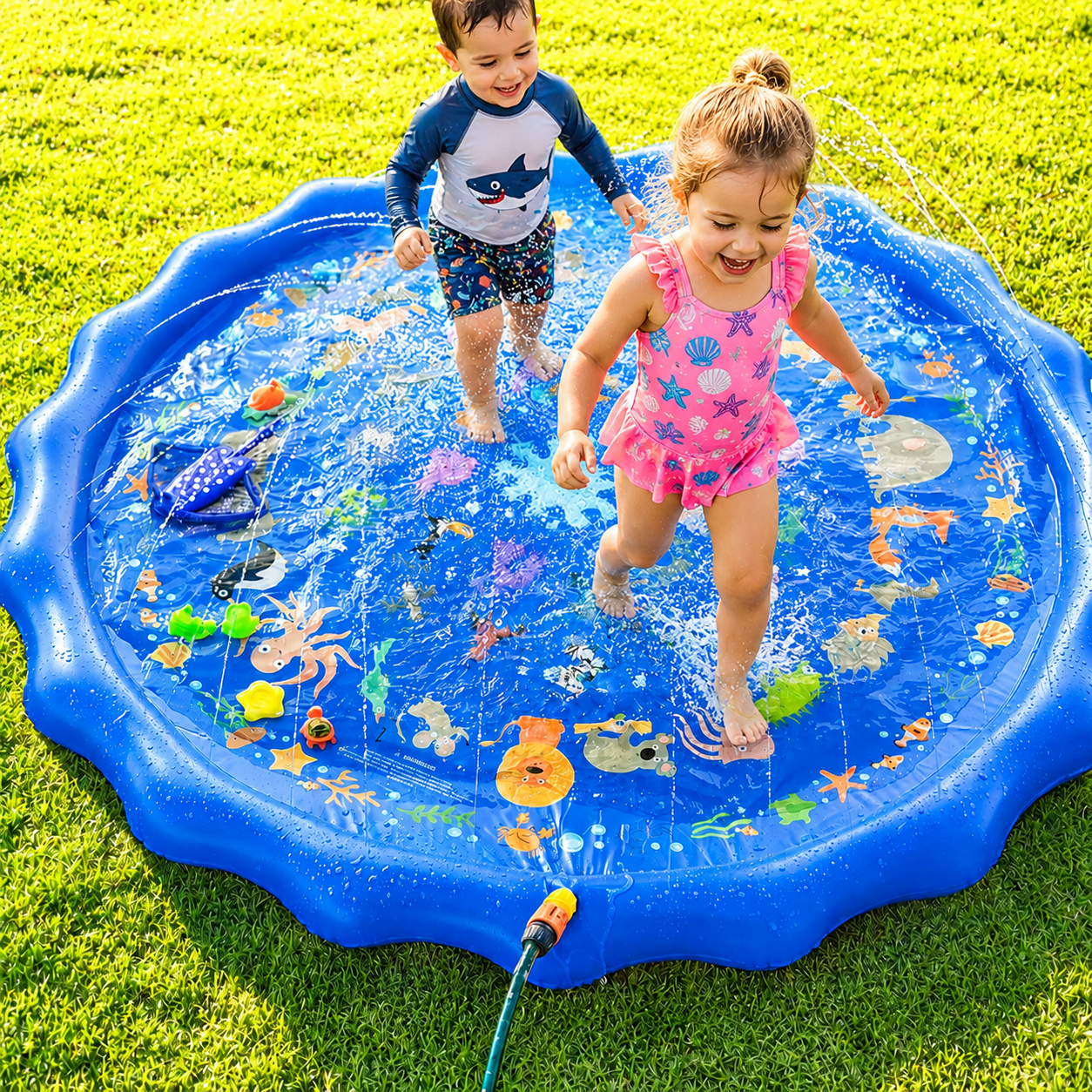 VELMORA Kids™ XL Splash Pad – Backyard Water Fun for Kids