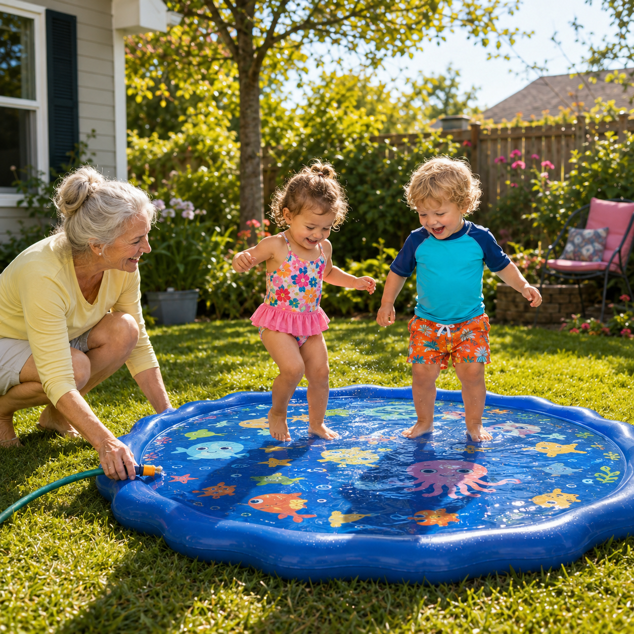 VELMORA Kids™ XL Splash Pad – Backyard Water Fun for Kids